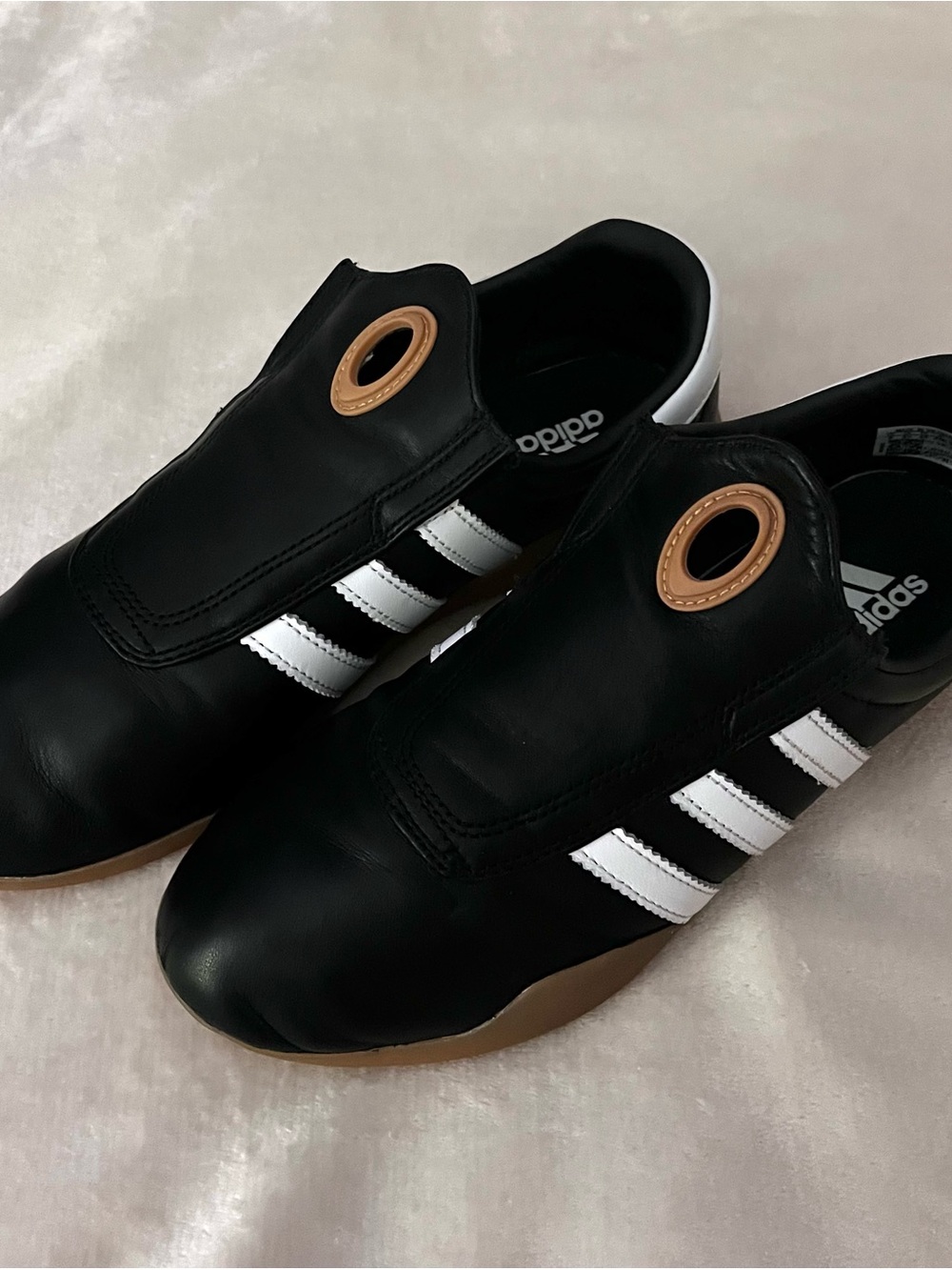 Adidas Originals Taekwondo Mei Black White Gum Slip On Sneakers Size 8
